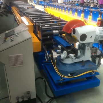 Metal downspout roll forming machine