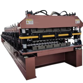 Double layer 5V roof sheet and corrugated sheets rolling forming machine for Chile market
