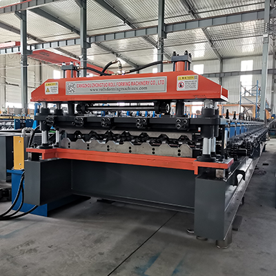 Trapezoidal roofing sheet roll forming machine